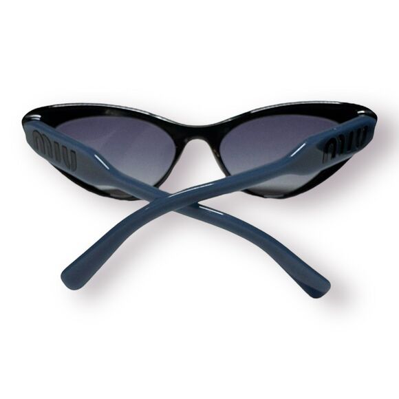 Miu Miu‎ Cateye Sunglasses Black Blue Frame w/ Crystals Rare Glam SMU-05T main image 12